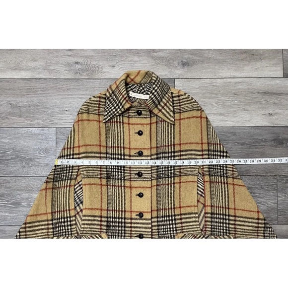 Cool Vtg 70’s NWT The Bird Cage Nova Check Plaid Wool Mod Cape Poncho Coat - Picture 9 of 15
